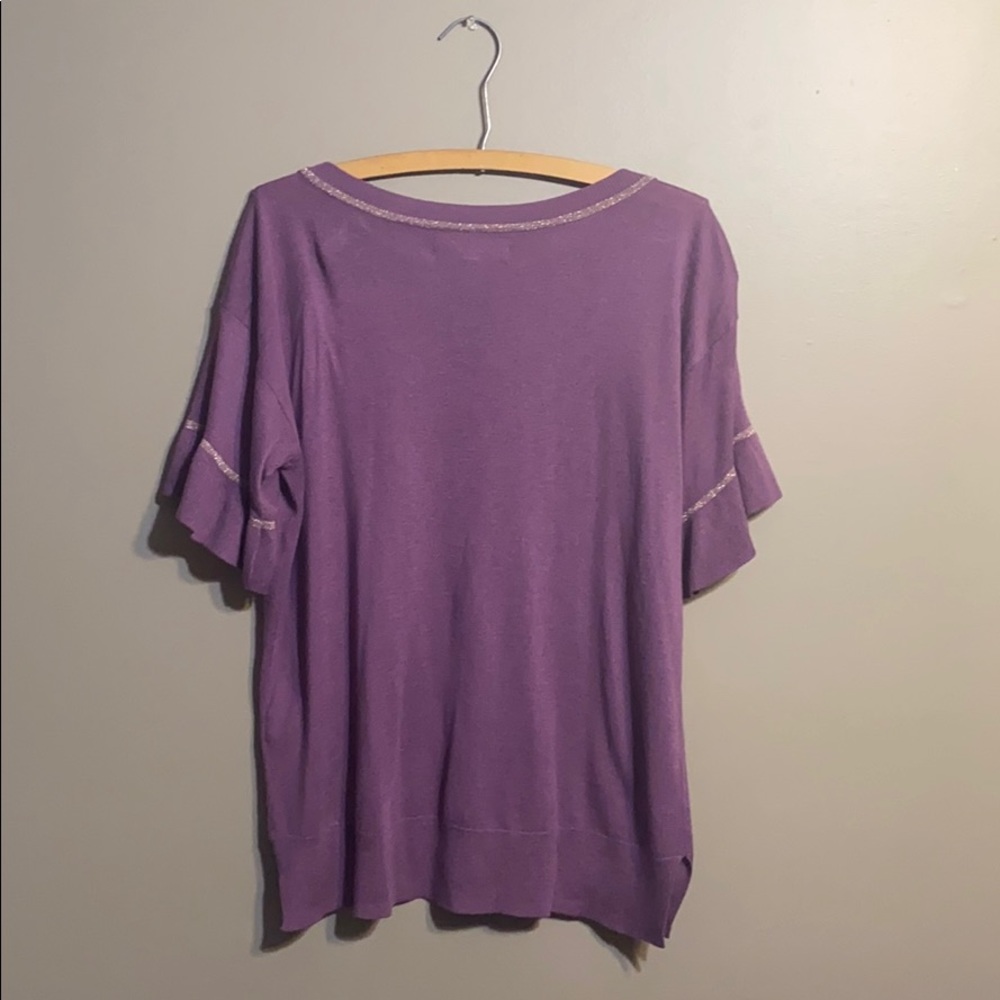 Apt. 9 Mid-length Ruffle Sleeve Pink Blouse Large - Picture 4 of 5
